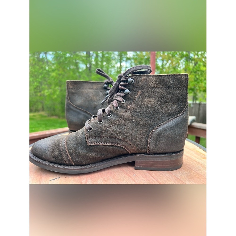 Thursday Captain Boots-Dark Olive Suede Women's size 8 - Picture 3 of 13